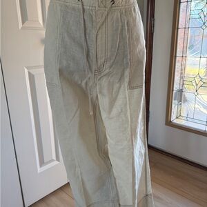 Sigrid Olsen Women’s Cream Pants Size 12 Linen Blend Beautiful and Lightweight!